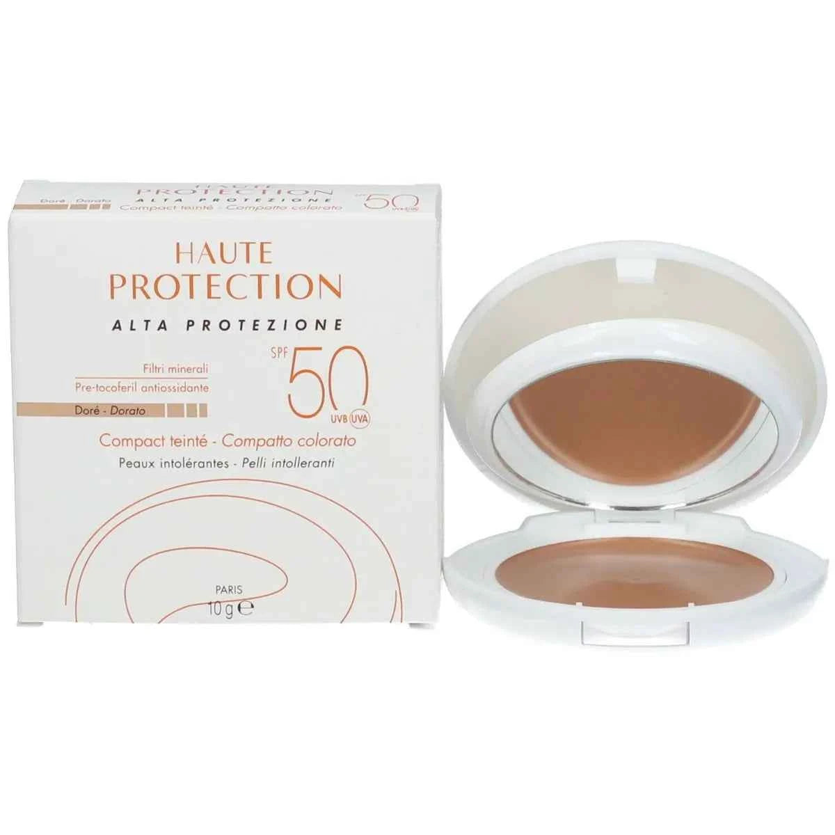 Compatto Colorato Dorato Alta Protezione SPF 50