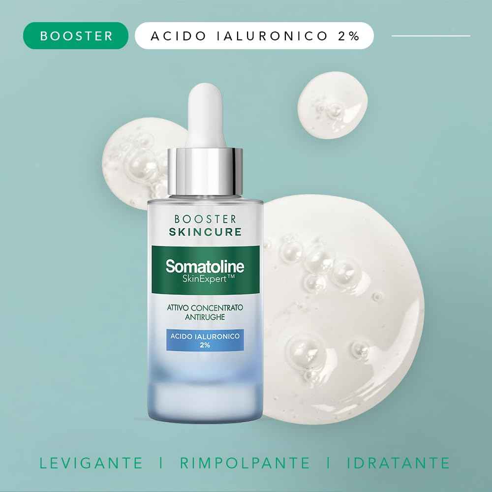 SOMATOLINE- BOOSTER SKINCURE RIMPOLPANTE VISO ATTIVO CONCENTRATO ANTIRUGHE ACIDO IALURONICO 2%