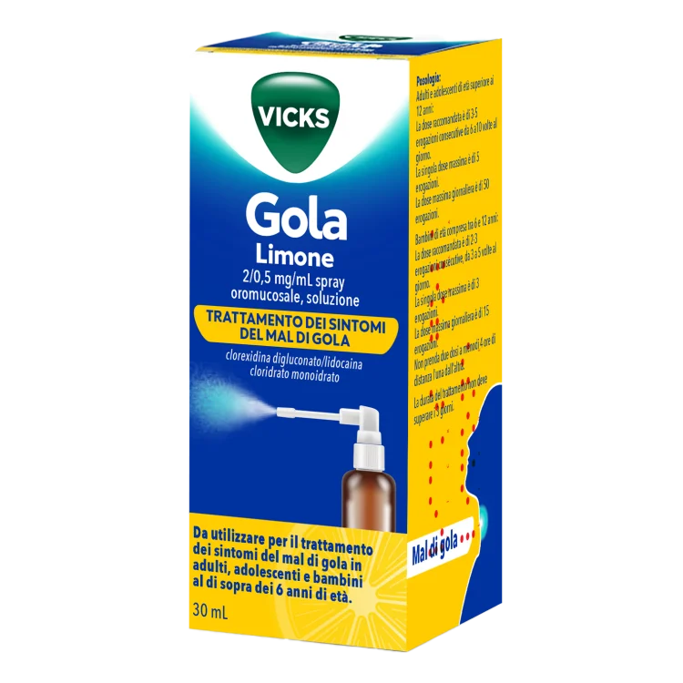 Vicks Spray Gola gusto mentolo,limone