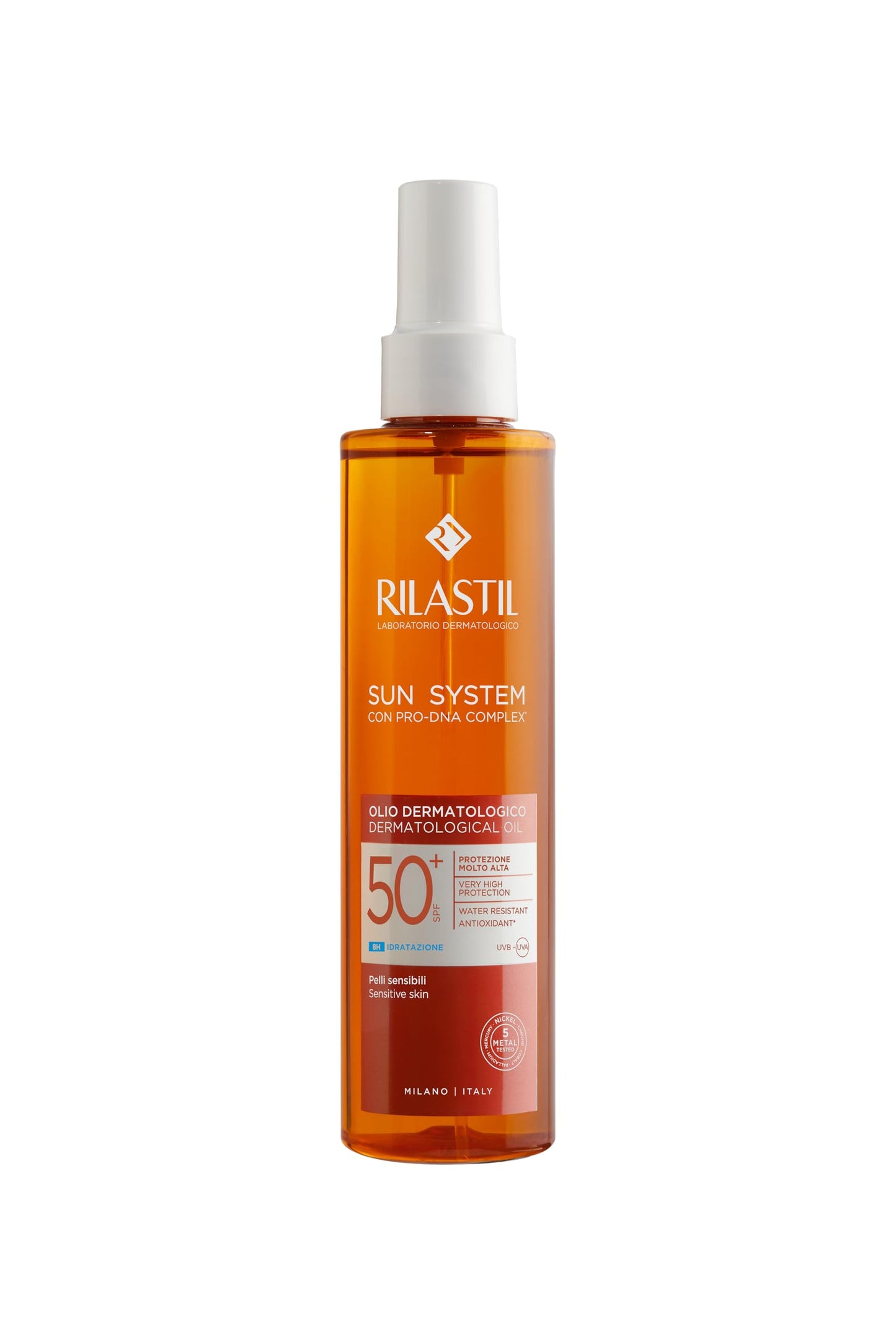 Rilastil Sun System Olio Dermatologico SPF 50+ con Pro-DNA Complex – 200 ml - Farmacia Maria Cristina