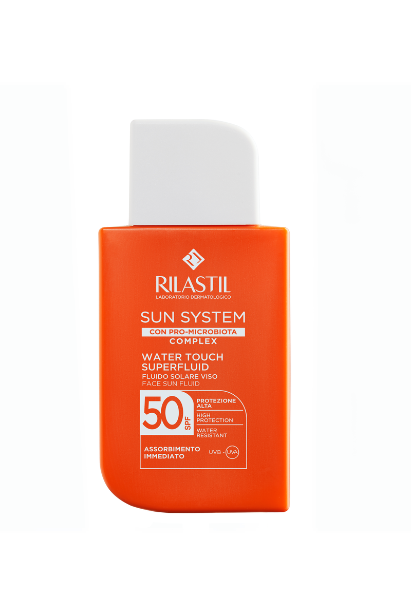 Rilastil Sun System Superfluid Water Touch SPF 50 - Fluido Solare Viso Assorbimento Rapido - Farmacia Maria Cristina