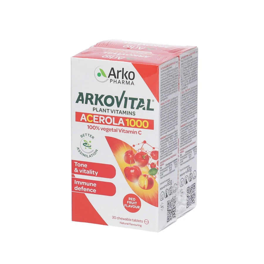 Arkovital Acerola 1000 Integratore 30 Compresse Masticabili PACCO DOPPIO