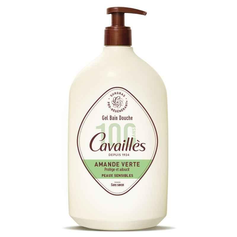 Flacone di gel bagno doccia Cavaillès Amande Verte per pelli sensibili con dosatore