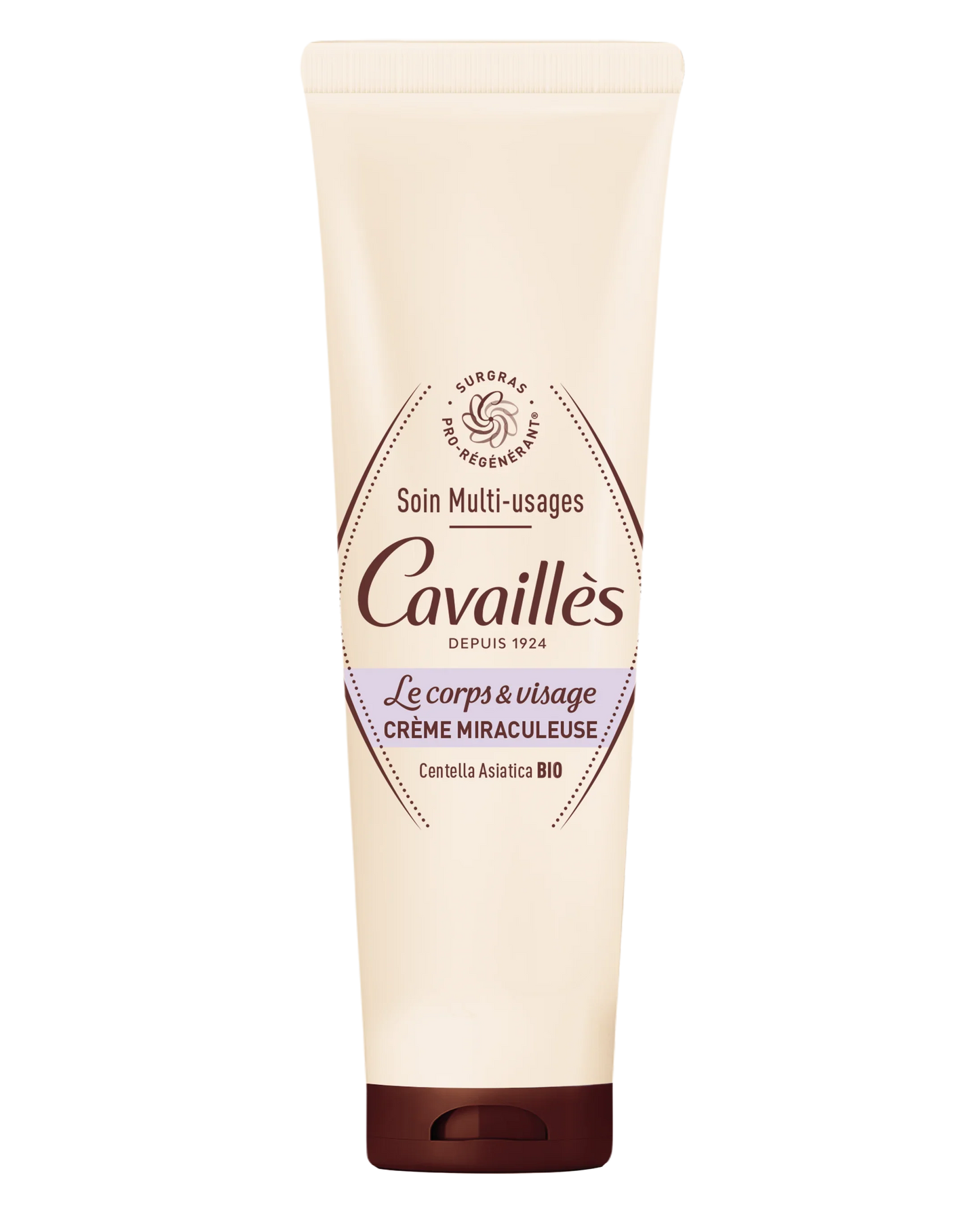 Crema multiuso corpo e viso Cavaillès con Centella Asiatica BIO, confezione fronte.