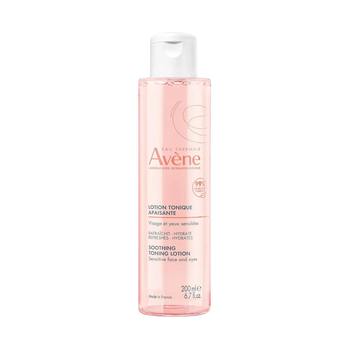 Lotion tonique Avène lenitiva per viso e occhi sensibili, flacone rosa da 200 ml