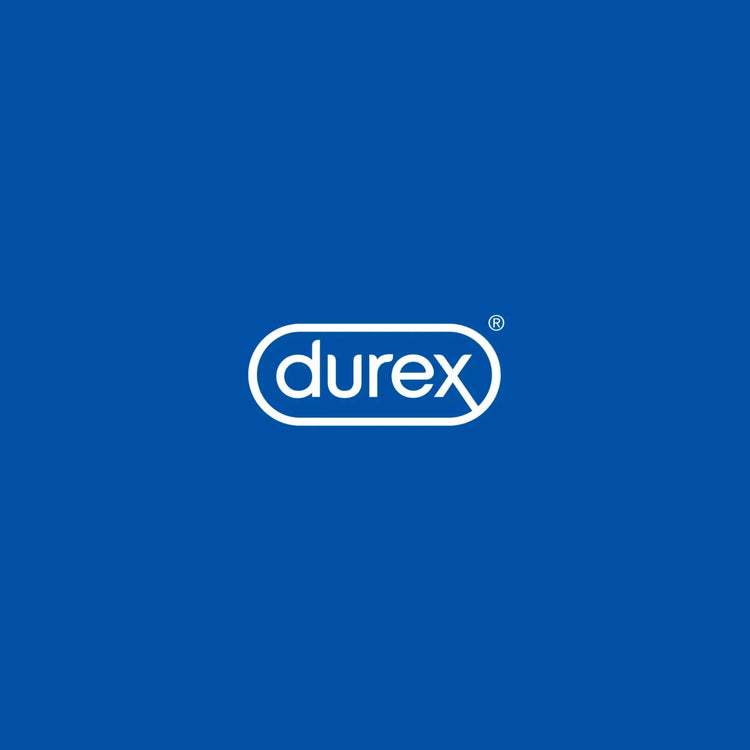 Logo Durex su sfondo blu, categoria parafarmacia e dispositivi medici