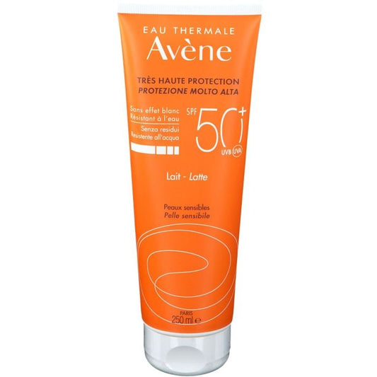 Avène Latte SPF 50+ – Protezione Solare Molto Alta per Pelle Sensibile  OFFERTA 2X 250 ML