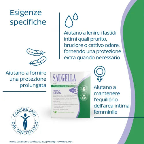 SAUGELLA Salviette Acti3 10 pz - Confezionate singolarmente - Farmacia Maria Cristina