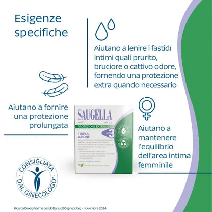 SAUGELLA Salviette Acti3 10 pz - Confezionate singolarmente - Farmacia Maria Cristina