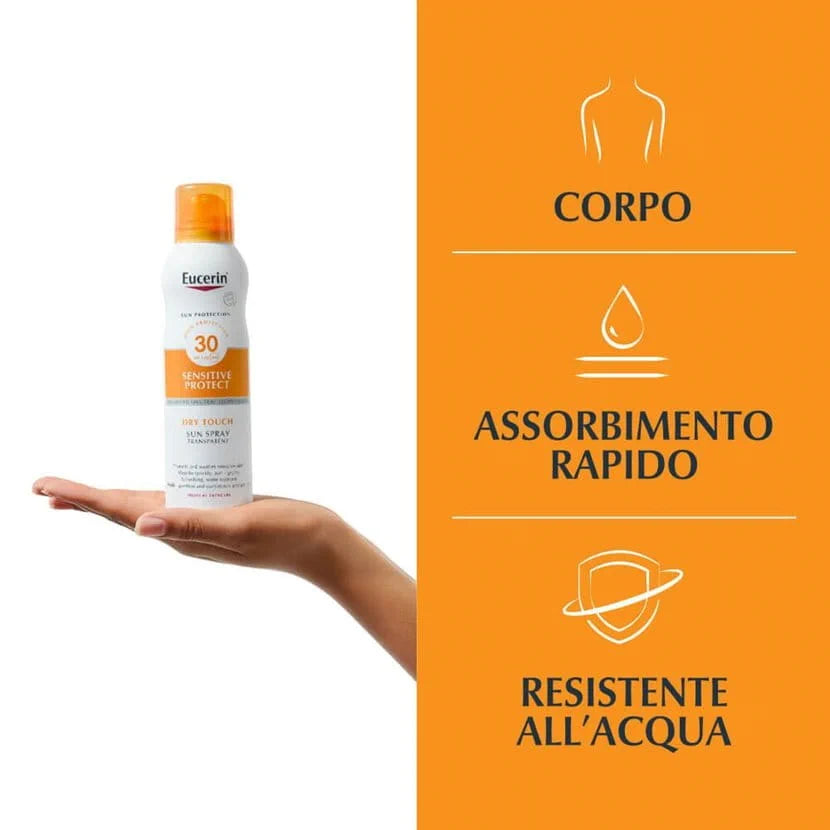 Eucerin Sensitive Protect Sun Spray Transparent Dry Touch SPF 30 - Farmacia Maria Cristina