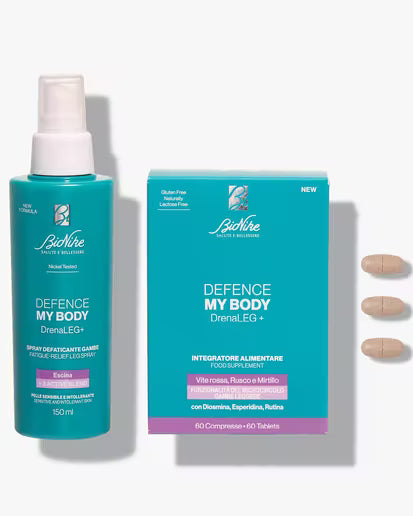 DEFENCE MY BODY DrenaLEG+ Kit IN&OUT 60 cps + 150 ml - Farmacia Maria Cristina