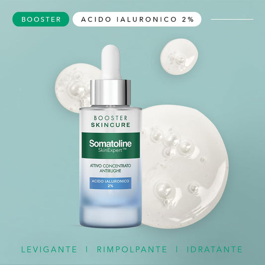 SOMATOLINE- BOOSTER SKINCURE RIMPOLPANTE VISO ATTIVO CONCENTRATO ANTIRUGHE ACIDO IALURONICO 2%