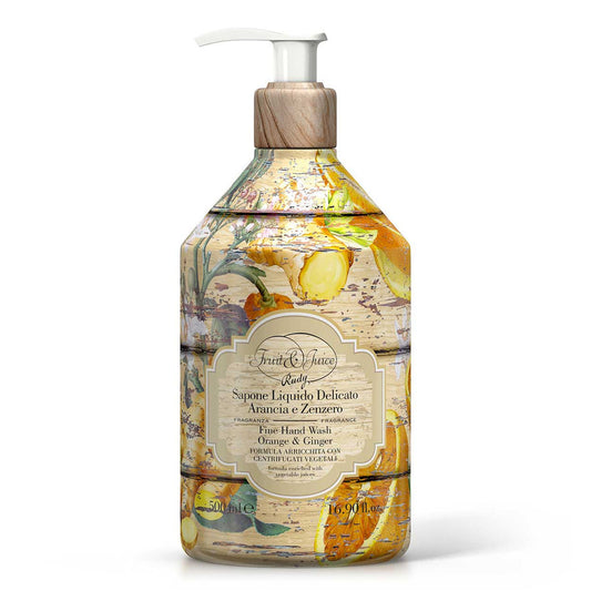 SAPONE LIQUIDO 500 ML
ARANCIA E ZENZERO
FRUIT&JUICE