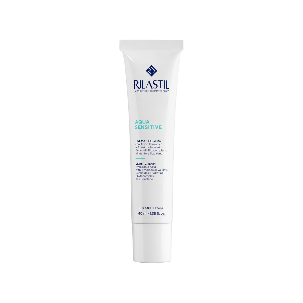 Tubetto Rilastil Aqua Sensitive Crema Leggera idratante e lenitiva per pelli reattive - Farmacia Maria Cristina Torino
