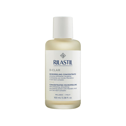 Flacone di Rilastil D-Clar Micropeeling Concentrato bifasico presso Farmacia Maria Cristina Torino.