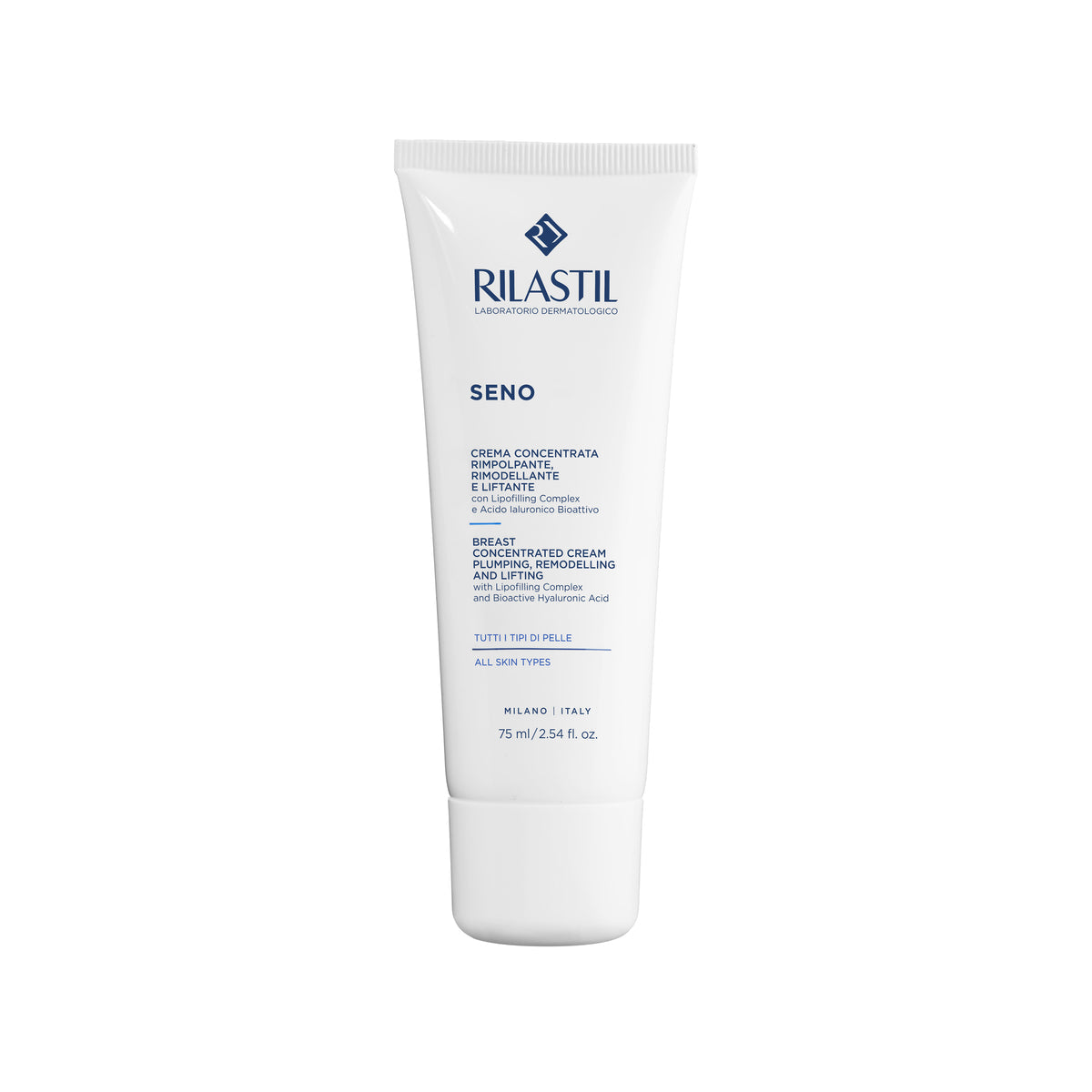 Confezione Rilastil Seno Crema Concentrata rimodellante esposta in Farmacia Maria Cristina Torino.