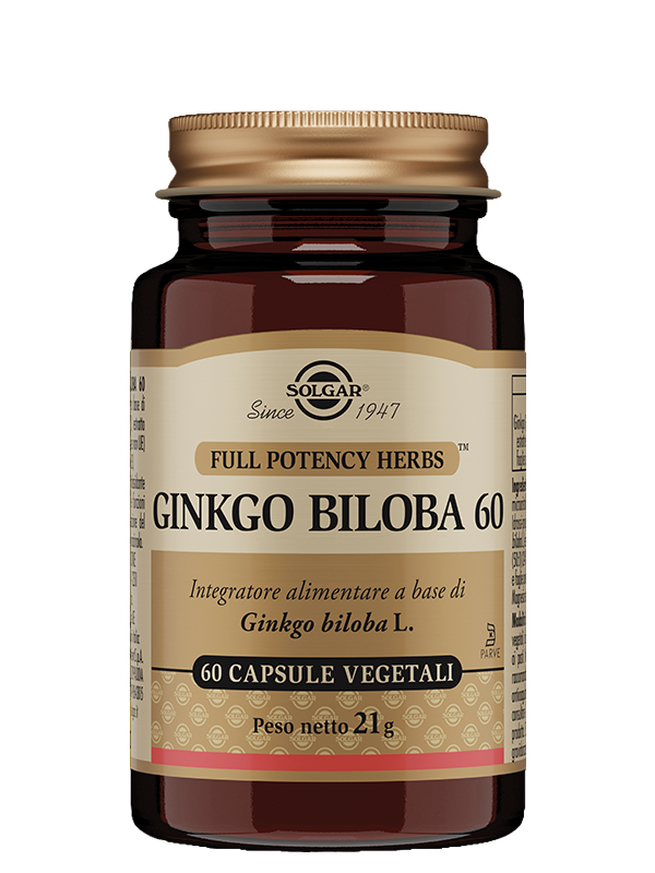 Solgar Ginkgo Biloba 60 capsule vegetali integratore memoria e microcircolo - Farmacia Maria Cristina Torino
