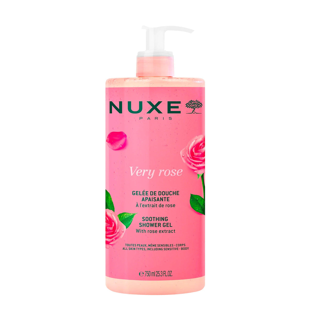 Nuxe Very Rose Gel Doccia Lenitivo 750ml formato maxi con erogatore - Farmacia Maria Cristina Torino