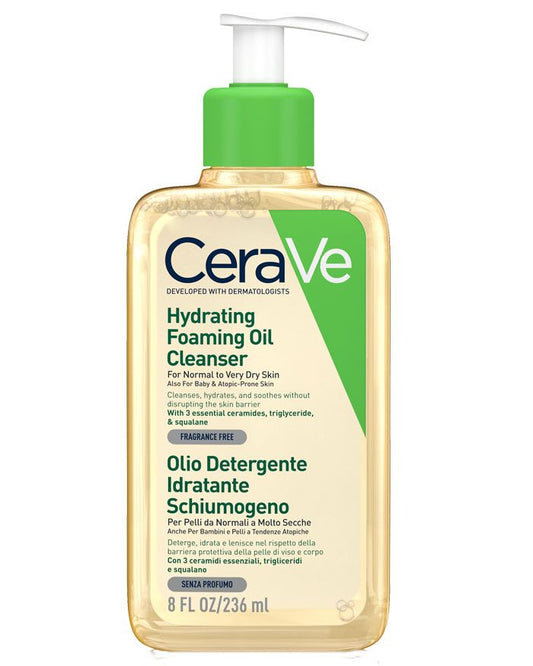 CeraVe Olio Detergente Idratante Schiumogeno 236ml per pelle secca con Squalano e Ceramidi - Farmacia Maria Cristina Torino