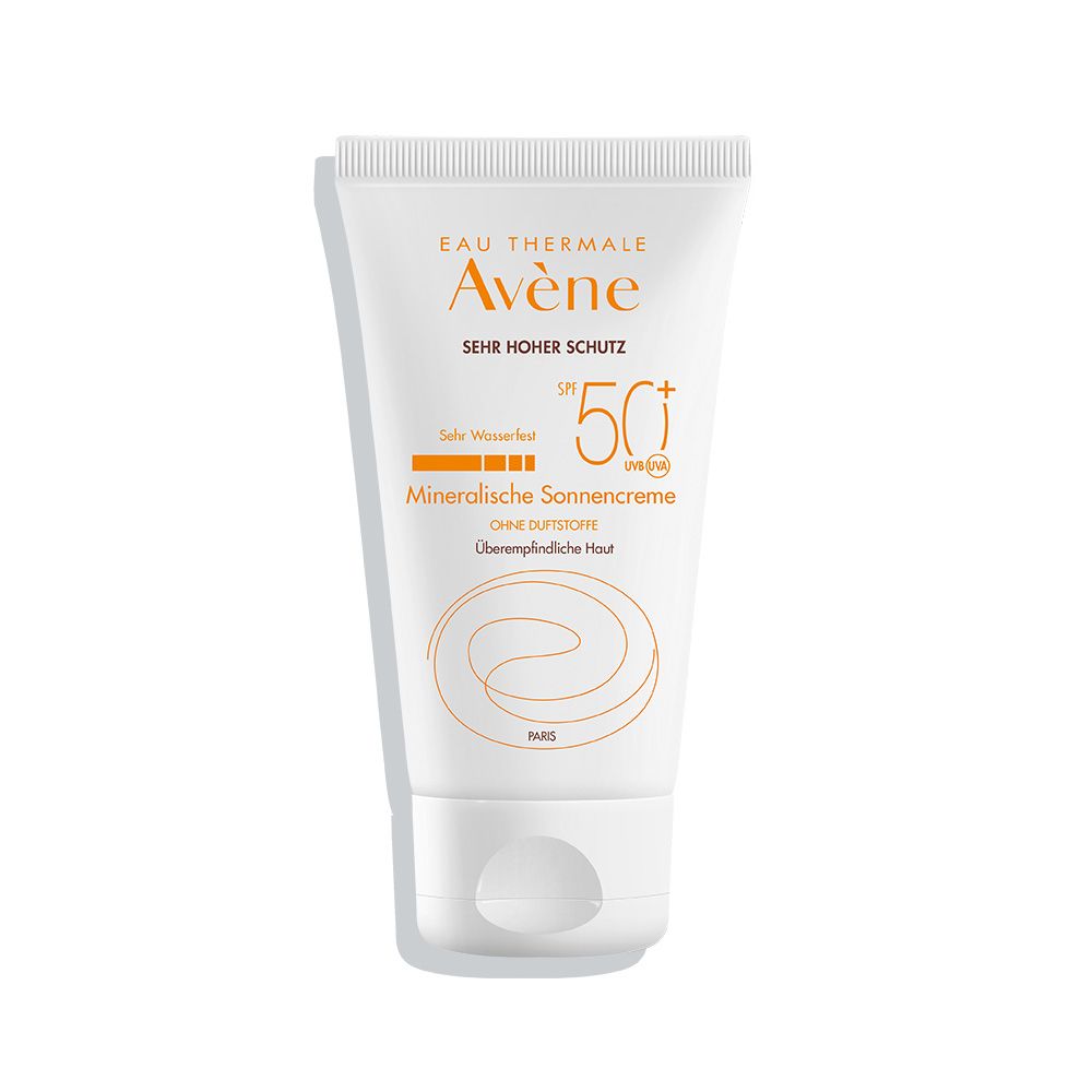 Eau Thermale Avène Crema Solare Schermo Minerale SPF 50+ 50ml - Protezione solare molto alta, viso