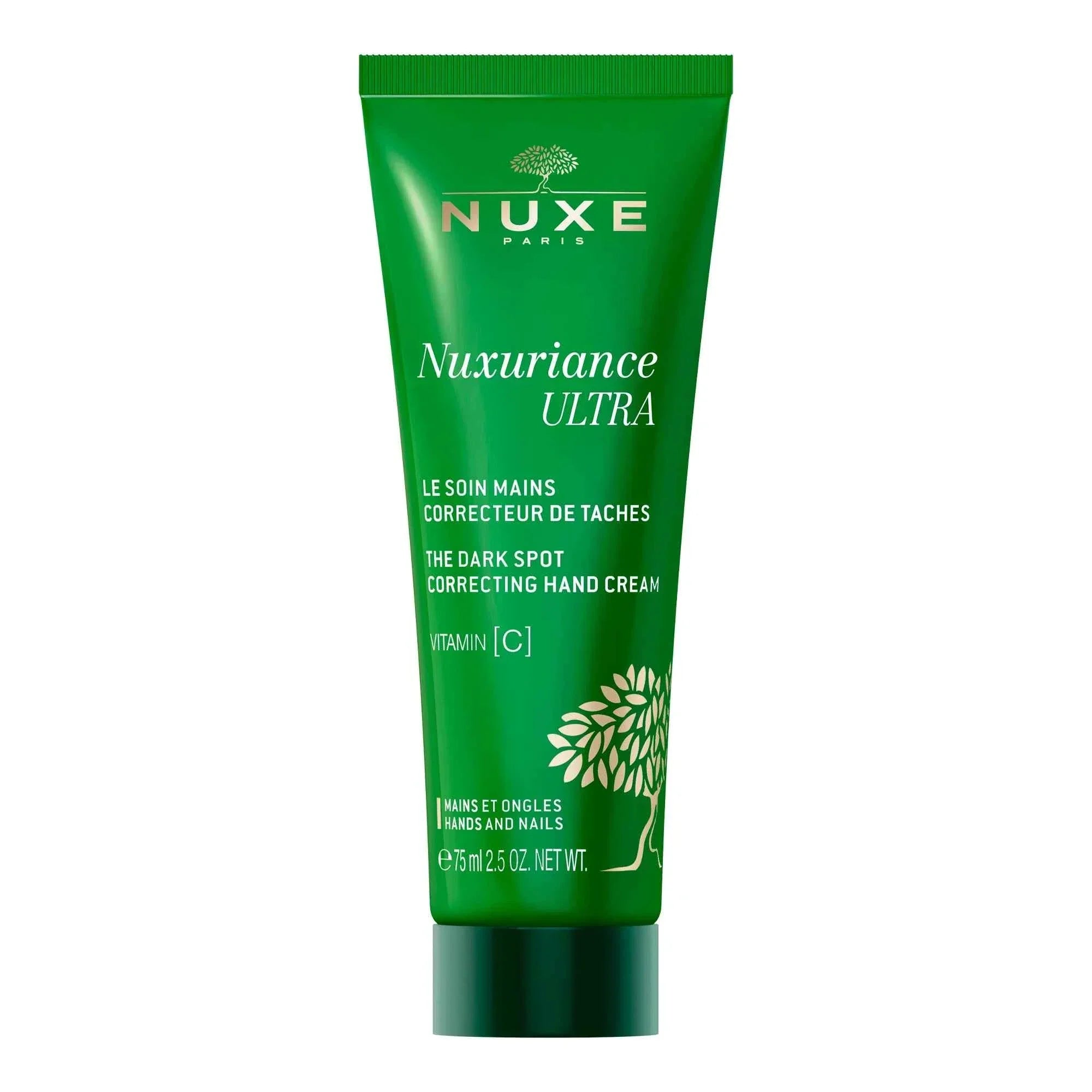 Crema mani Nuxuriance Ultra Nuxe, correttore macchie, tubo verde 75ml