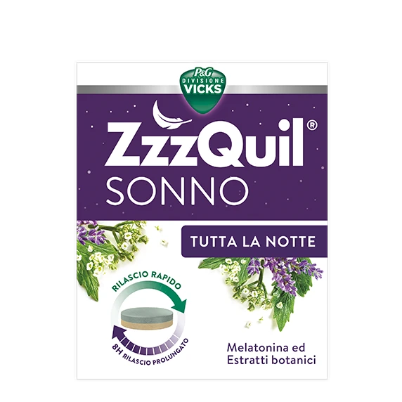 ZzzQuil Tutta La Notte Integratore Con Melatonina ed Estratti Botanici, 28 Compresse