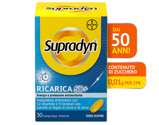 Supradyn Ricarica 50+: integratore multivitaminico per adulti over 50 - Farmacia Maria Cristina