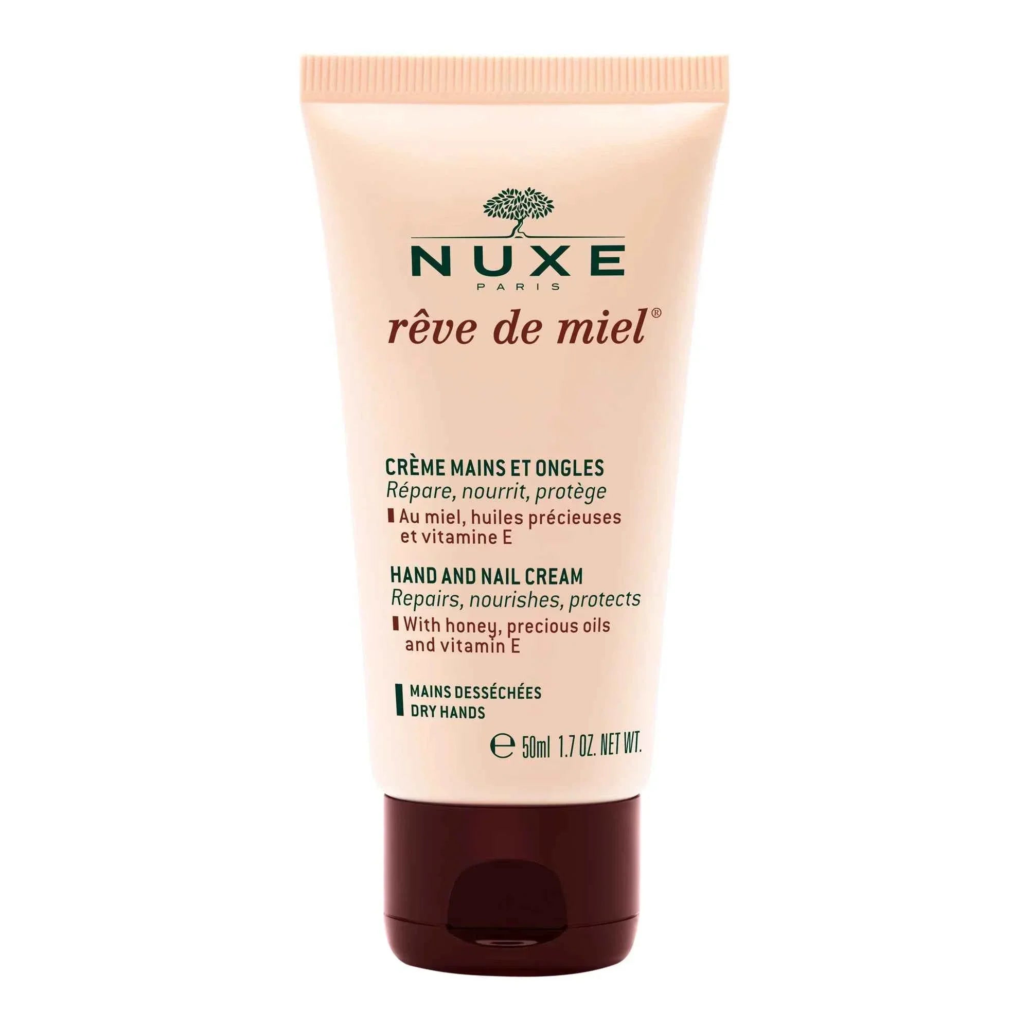 Crema mani e unghie Nuxe Rêve de Miel per mani secche 50ml, idratante e nutriente.