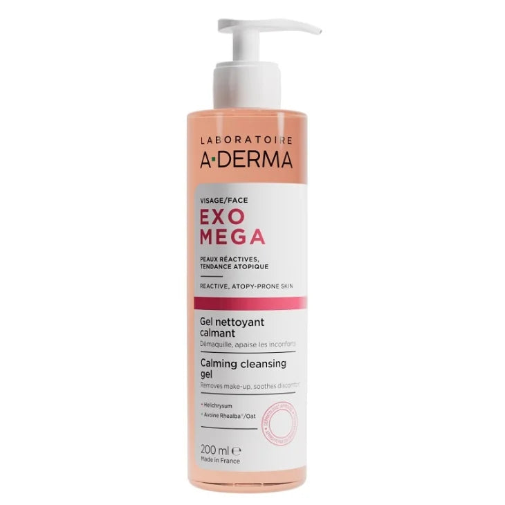 A-Derma Exomega Gel Detergente Lenitivo per Viso e Pelle Secca a Tendenza Atopica 200 ml