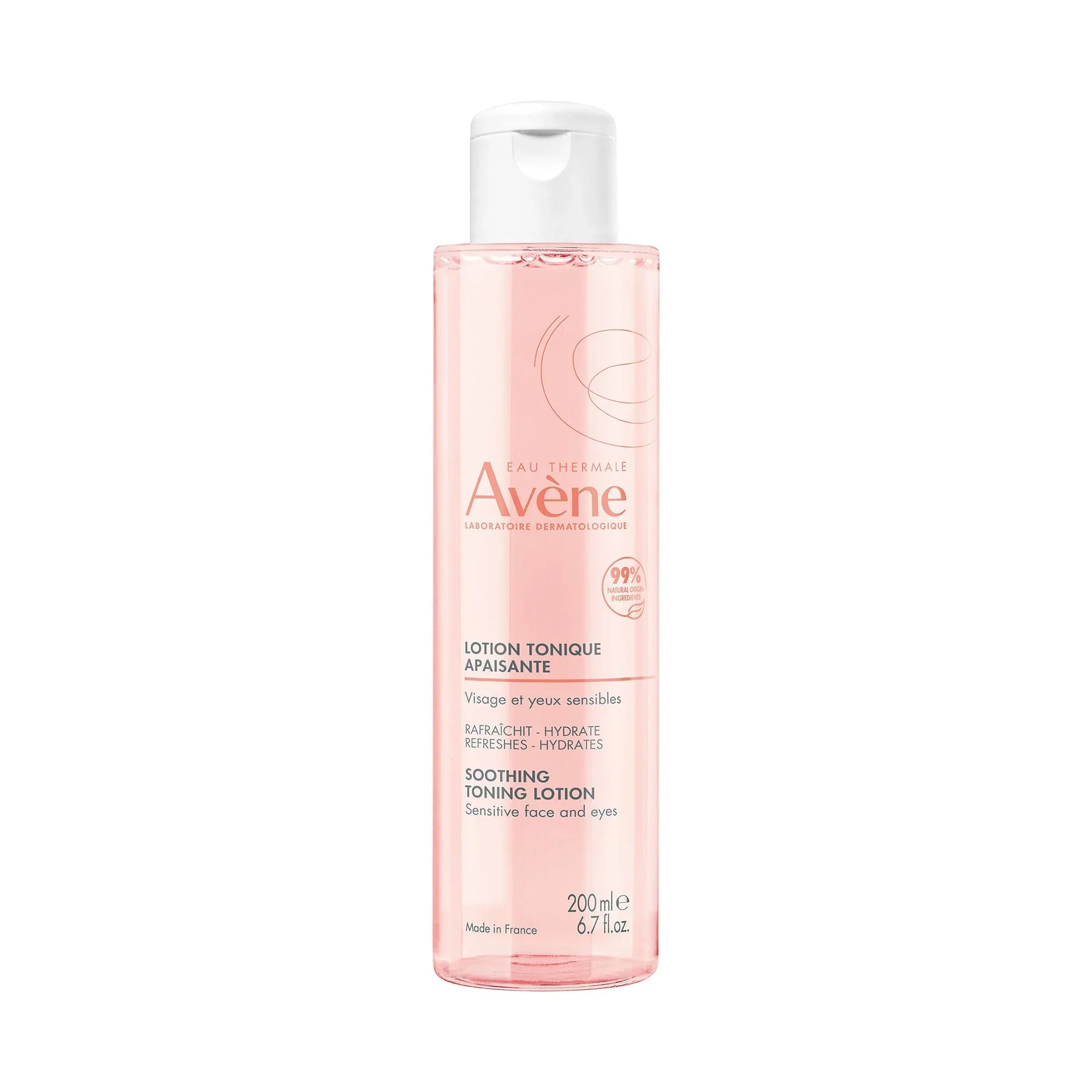 Lotion tonique Avène lenitiva per viso e occhi sensibili, flacone rosa da 200 ml
