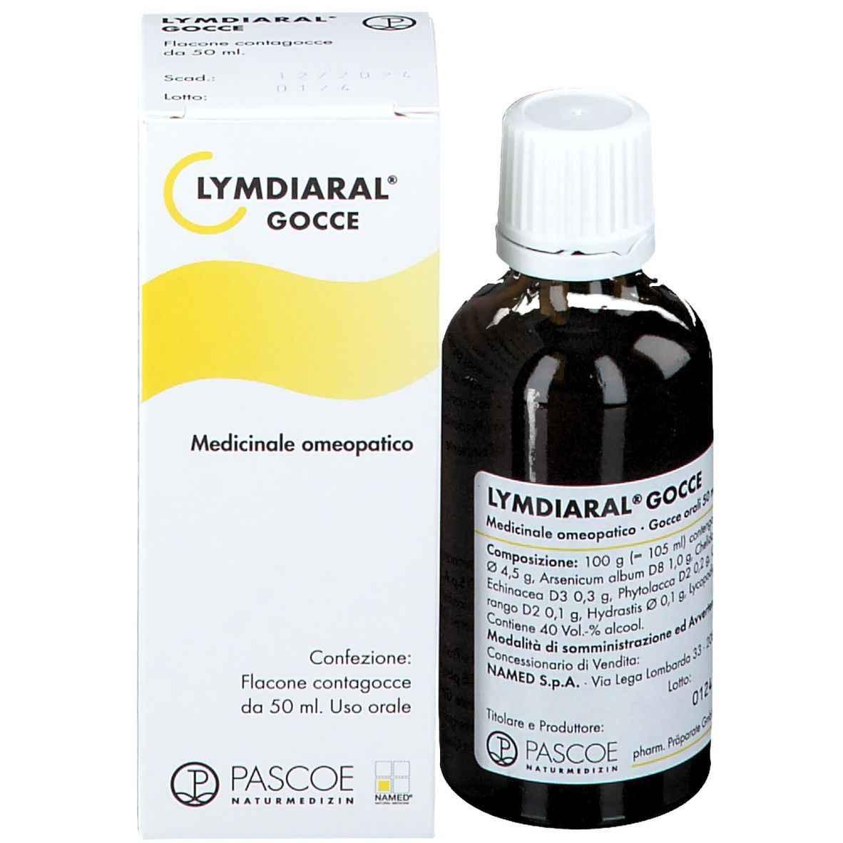 Lymdiaral gocce medicinale omeopatico flacone contagocce 50 ml con confezione