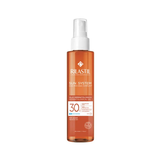 Rilastil Sun System Olio Dermatologico SPF 30 con Pro-DNA Complex – 200 ml
