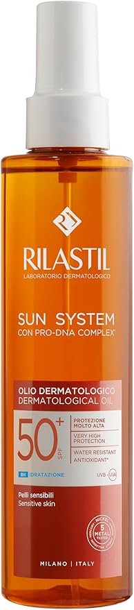 Rilastil Sun System Olio Dermatologico SPF 50+ con Pro-DNA Complex – 200 ml