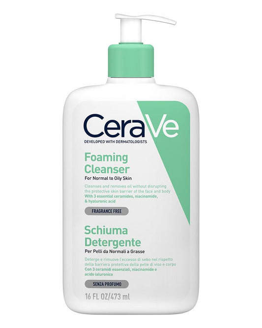 Schiuma detergente viso e corpo per pelli da normali a grasse