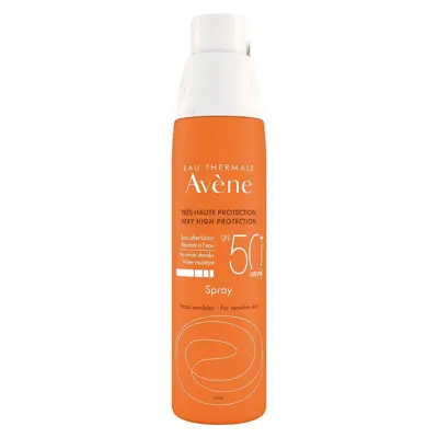 Avène Spray SPF 50+ 200 ml – Protezione Molto Alta, Senza Residui e Resistente all’Acqua